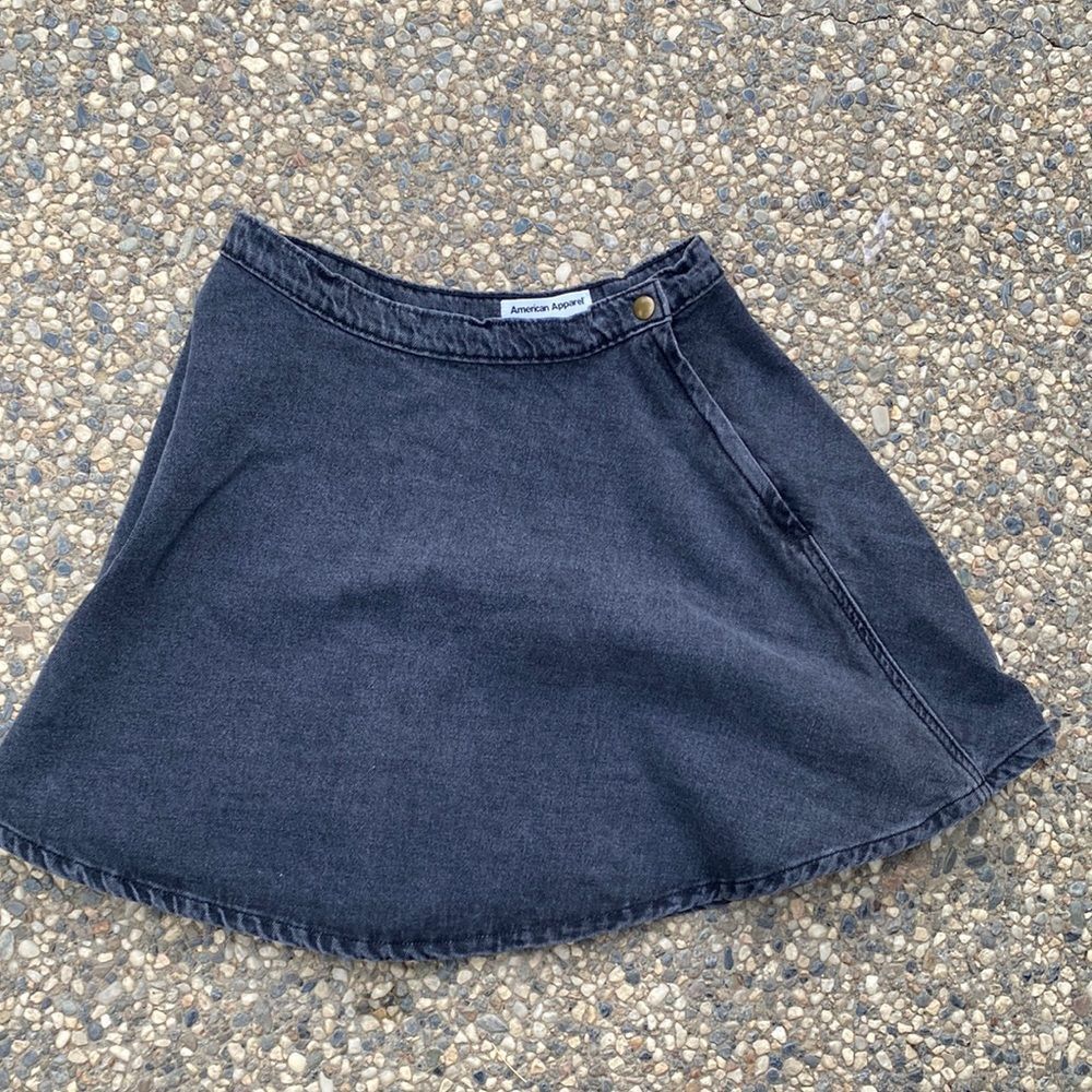 American Apparel Jeans Black Denim Mini Skirt